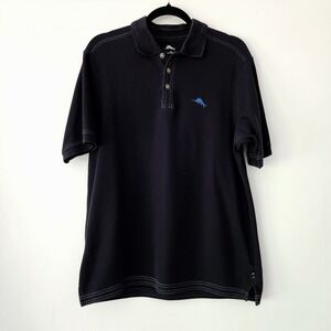 Tommy Bahama black‎ short sleeve polo shirt mens size S